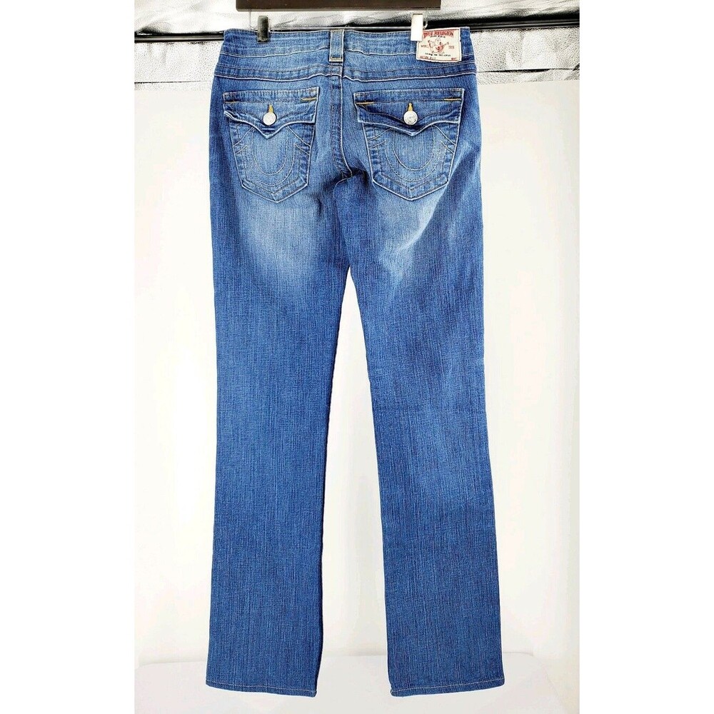 True Religion Billy Horseshoe Womens Straight Flap Pocket Jeans Size 29 X 33
